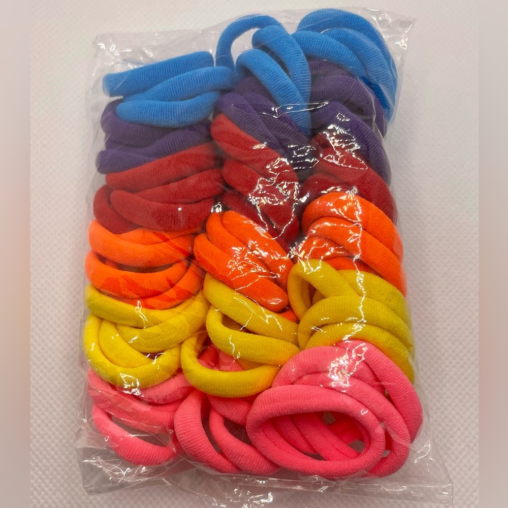 66 pc rainbow hair ties soft non-crease